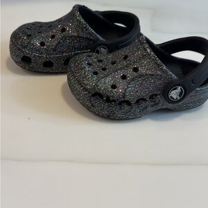 CROCS Glittery Black Kids Slippers